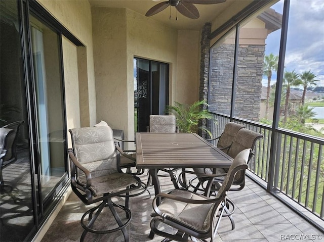 1103 W Pointe Vista Path Unit A4, Hernando, FL 34442 - sunroom featuring ceiling fan and plenty of natural light