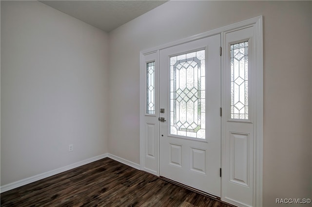 entrance foyer featuring dark hardwood / wood-style flooring