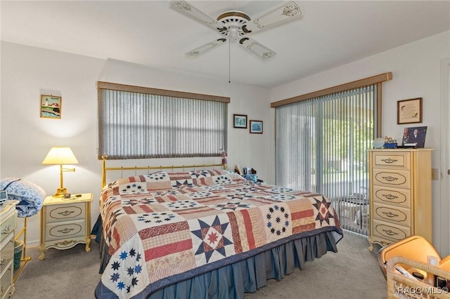 3621 N Lucille Dr, Beverly Hills, FL 34465 - bedroom with carpet, access to outside, and ceiling fan