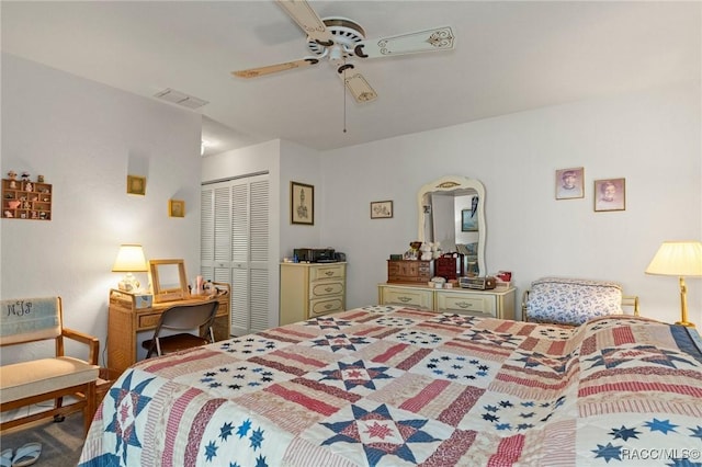 3621 N Lucille Dr, Beverly Hills, FL 34465 - carpeted bedroom featuring a closet and a ceiling fan