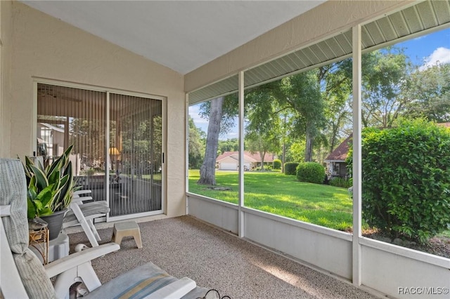 3621 N Lucille Dr, Beverly Hills, FL 34465 - unfurnished sunroom with vaulted ceiling