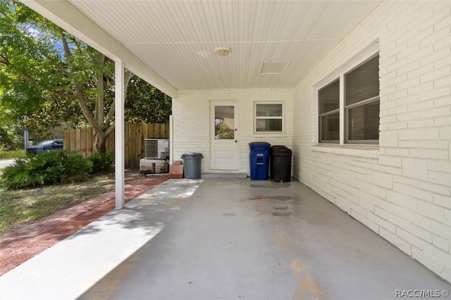 view of patio with central AC unit