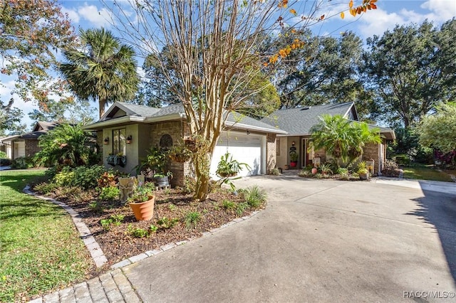 ranch-style home with a garage