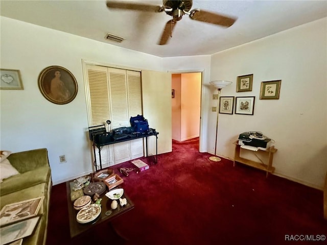 2750 W Mustang Blvd, Beverly Hills, FL 34465 - sitting room featuring ceiling fan and carpet flooring