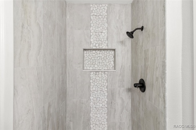 interior details with tiled shower