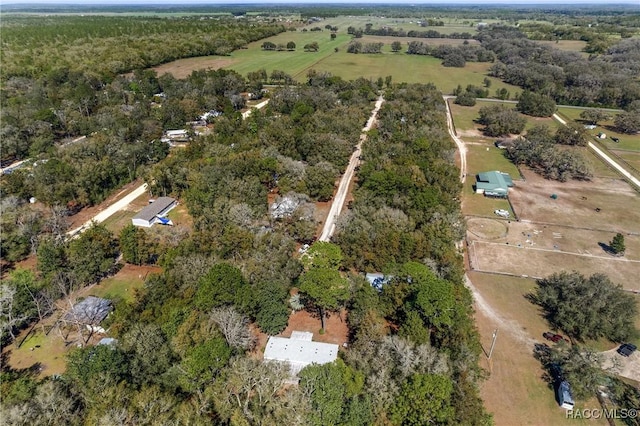 aerial view featuring a rural view