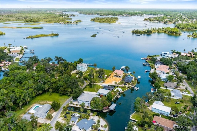 1035 N Appalachian Ter, Crystal River, FL 34429 - aerial view of property's location featuring a large body of water and nearby suburban area
