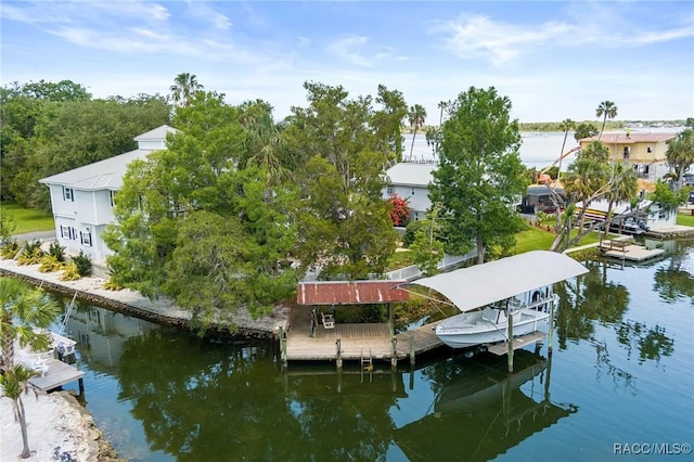 1035 N Appalachian Ter, Crystal River, FL 34429 - dock area with boat lift and a water view