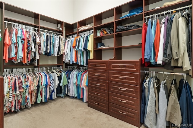 spacious closet with carpet flooring