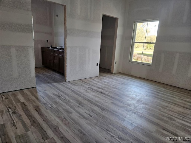 spare room featuring wood finished floors