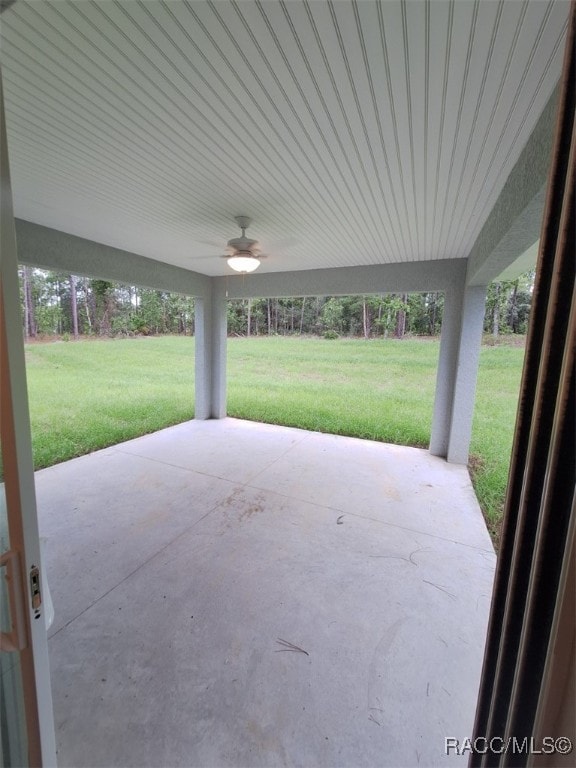 view of patio / terrace with ceiling fan