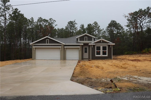 view of front facade with a garage