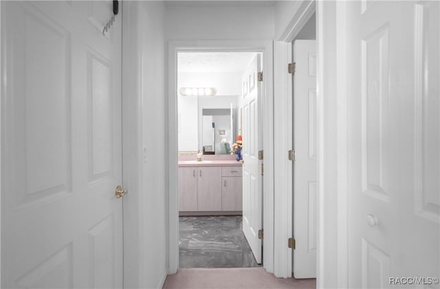 hallway with sink