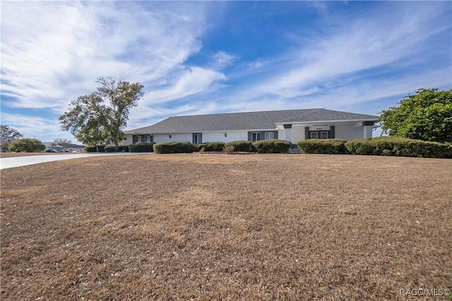 view of single story home