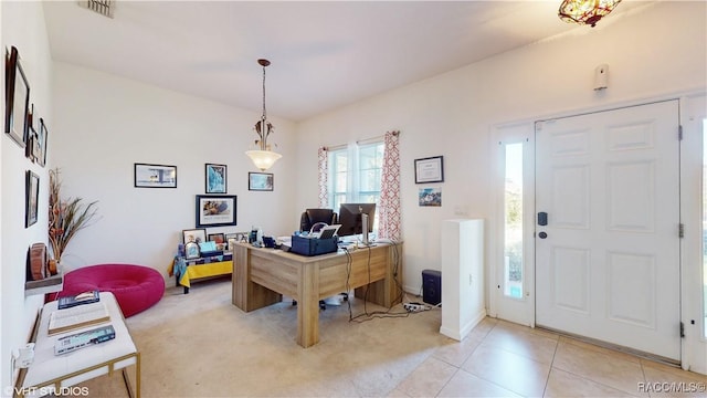 office featuring light tile patterned floors