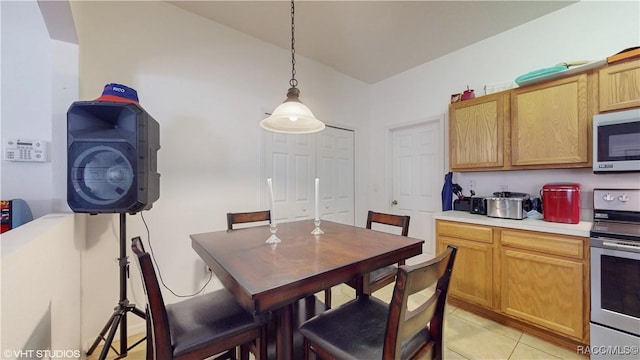 view of tiled dining space