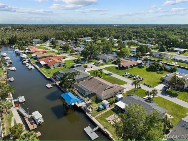 3945 N Timucua Pt, Crystal River, FL 34428 - aerial view featuring a wooded view, a water view, and a residential view