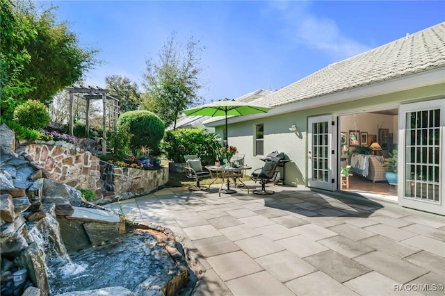 view of patio with a pergola