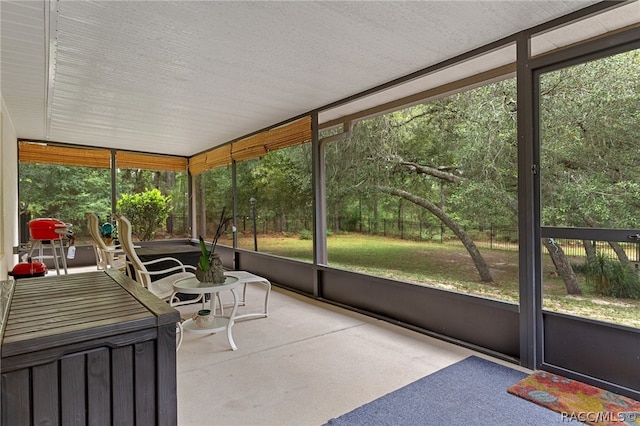 view of unfurnished sunroom