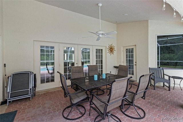 9989 N Langdon Rd, Citrus Springs, FL 34434 - view of patio / terrace featuring french doors and ceiling fan