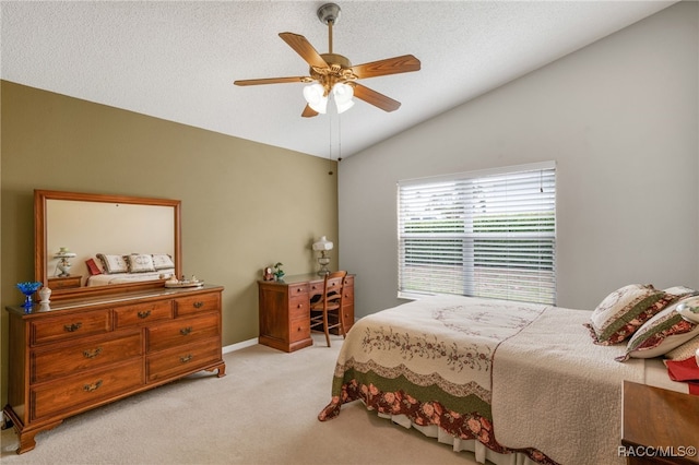 5694 W Hunters Ridge Cir, Lecanto, FL 34461 - bedroom featuring lofted ceiling, light carpet, and a ceiling fan
