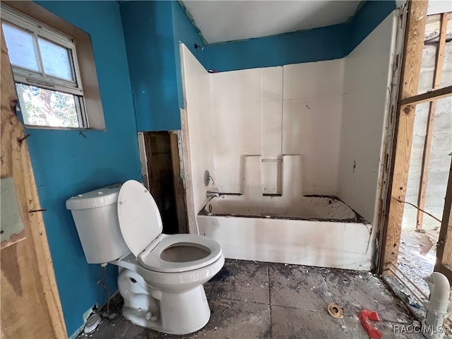 bathroom with shower / bathtub combination and toilet