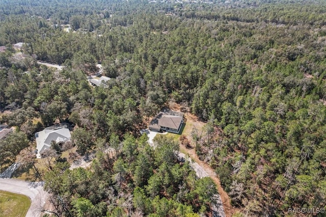 aerial view with a forest view