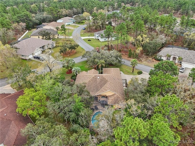 aerial view with a residential view