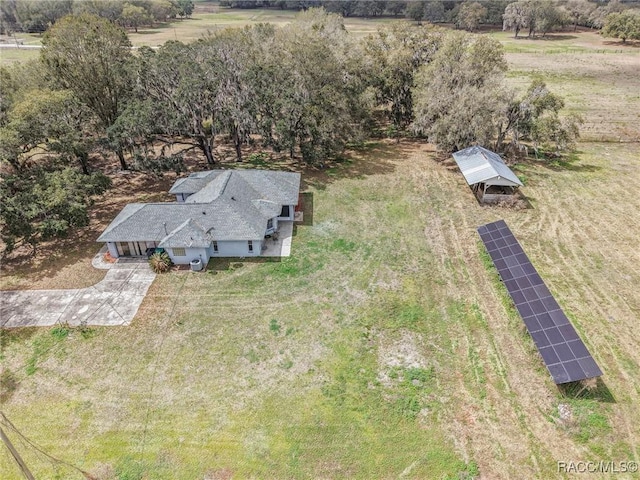 drone / aerial view featuring a rural view