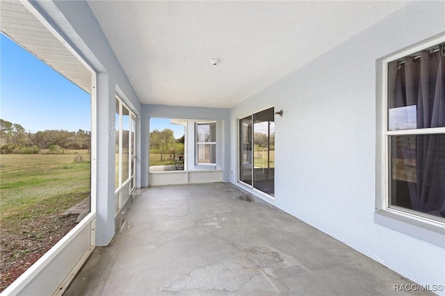 view of unfurnished sunroom