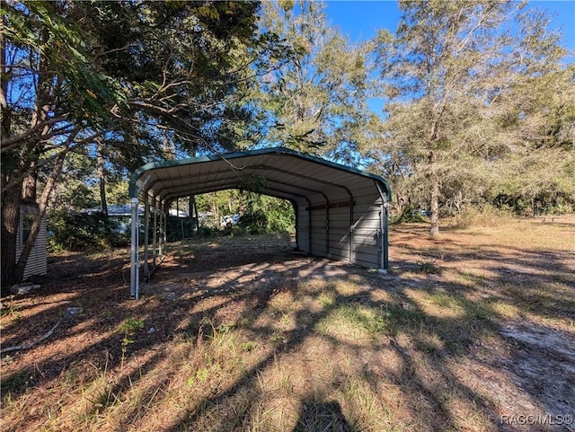 view of parking featuring a carport