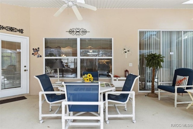 view of patio / terrace featuring ceiling fan