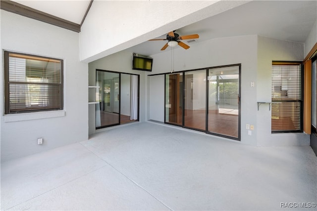 view of patio with ceiling fan