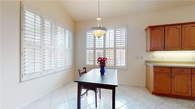 dining space with baseboards and plenty of natural light