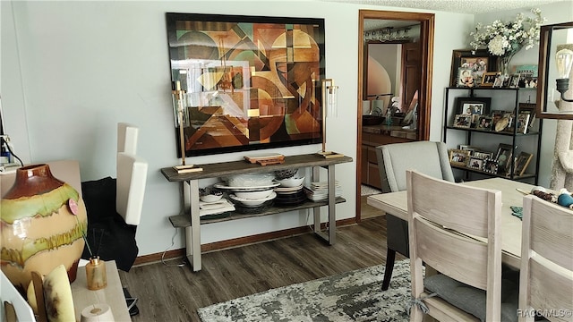 office area with dark wood-type flooring