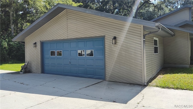 view of garage