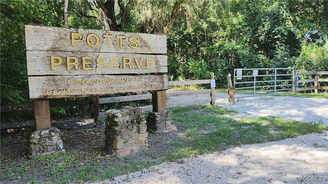 view of community sign