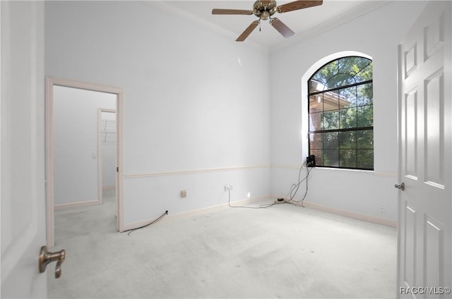 5550 W Yearling Dr, Beverly Hills, FL 34465 - spare room featuring carpet floors, ceiling fan, and ornamental molding