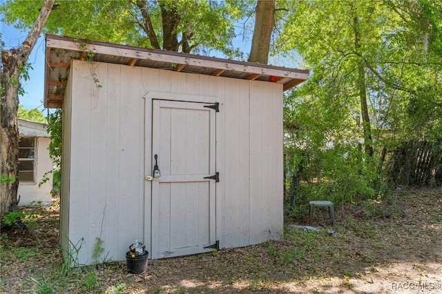 view of shed