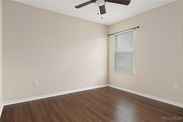 3417 N Michener Pt Unit 2C, Beverly Hills, FL 34465 - empty room with ceiling fan and dark wood finished floors