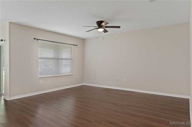 3417 N Michener Pt Unit 2C, Beverly Hills, FL 34465 - empty room with a ceiling fan, dark wood-style floors, and a textured ceiling