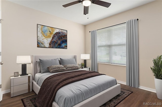 3417 N Michener Pt Unit 2C, Beverly Hills, FL 34465 - bedroom with wood finished floors and ceiling fan