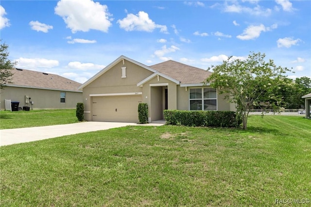 3417 N Michener Pt Unit 2C, Beverly Hills, FL 34465 - view of front of home featuring a garage, concrete driveway, stucco siding, and a front yard