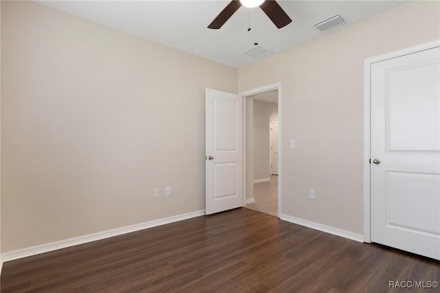 3417 N Michener Pt Unit 2C, Beverly Hills, FL 34465 - unfurnished bedroom featuring dark wood-type flooring and ceiling fan