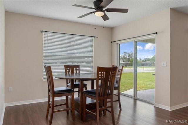 3417 N Michener Pt Unit 2C, Beverly Hills, FL 34465 - dining room with wood finished floors and ceiling fan