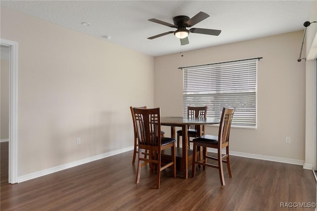 3417 N Michener Pt Unit 2C, Beverly Hills, FL 34465 - dining area featuring dark wood-type flooring and ceiling fan