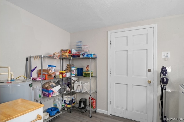 storage room with water heater