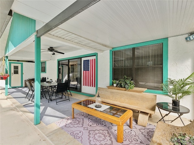 view of patio with ceiling fan