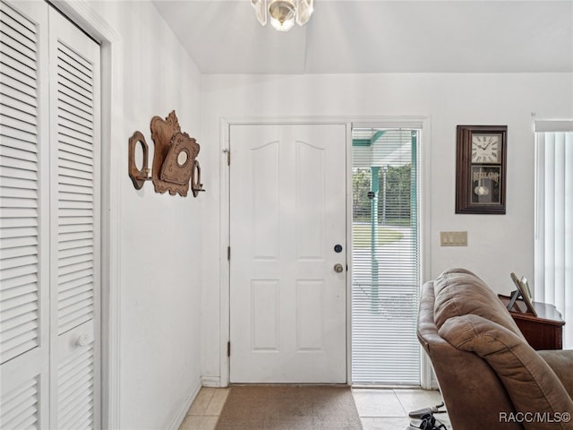 view of tiled entrance foyer