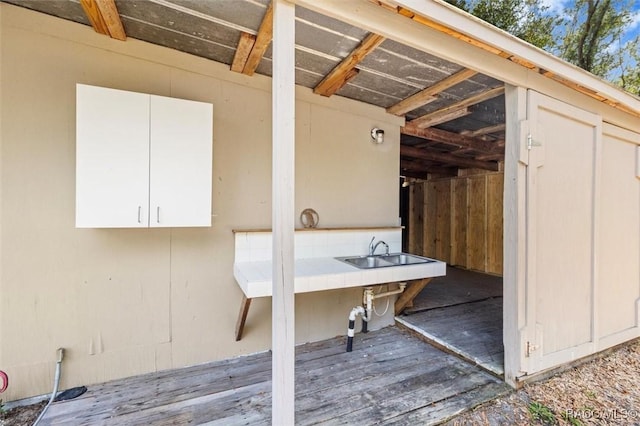 exterior space featuring sink